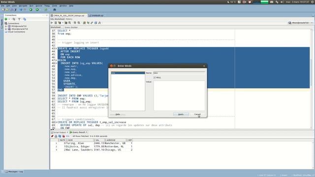 Programmation en PL SQL les triggers смотреть онлайн