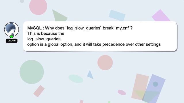 MySQL : Why does `log_slow_queries` break `my.cnf`? смотреть онлайн