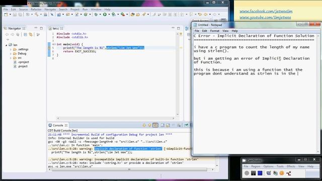 C Programming - Error Implicit Declaration Of Function Solution смотреть онлайн
