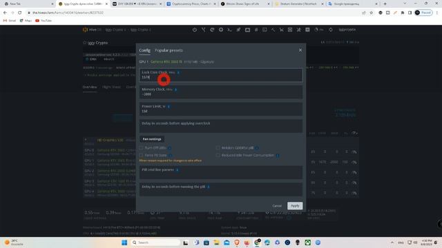 RTX 3060 TI Dynex Settings HiveOS in 2023! @ 80w смотреть онлайн