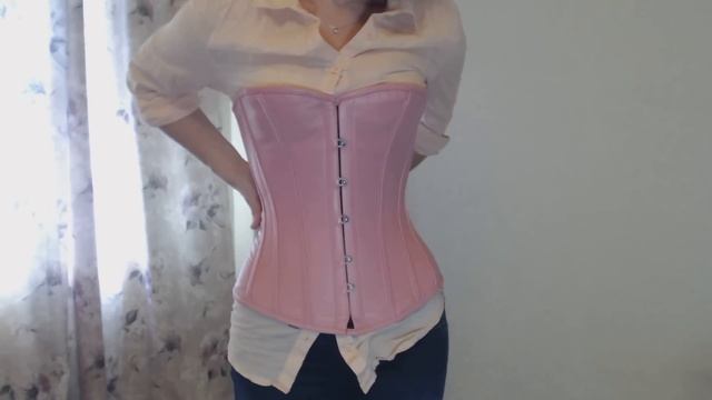 Baby pink quality real leather corset cupless top Corsettery смотреть онлайн