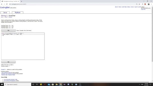 String-1 (twoChar) Java Tutorial || Codingbat.com смотреть онлайн