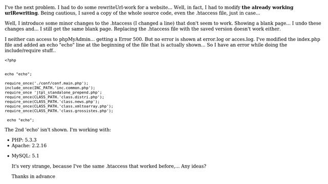 DevOps & SysAdmins: Apache Error 500 without log info when trying to access to a php5.3 website смотреть онлайн