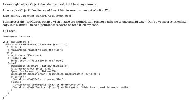 Arduino: Global JsonObject (ArduinoJson) смотреть онлайн