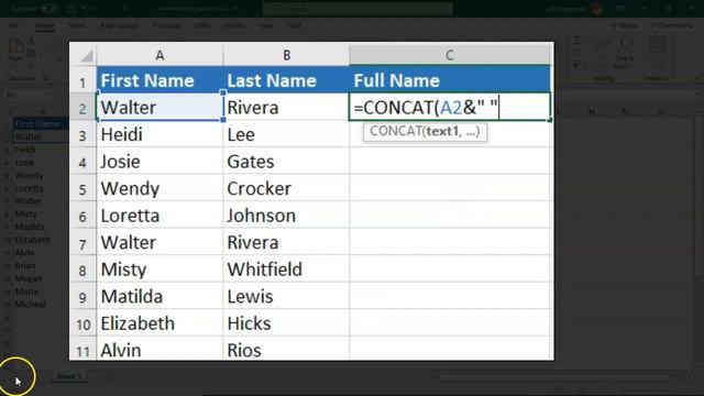 Excel 2019 - Combine Multiple Cells in Using CONCAT смотреть онлайн