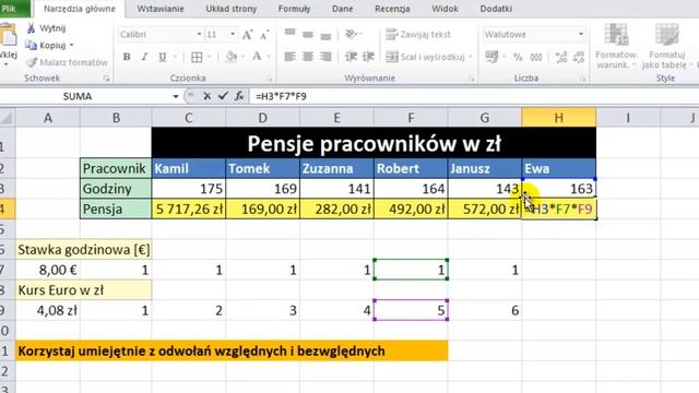 Excel 2010 - Odwołanie bezwzględne i względne - porada 6 смотреть онлайн