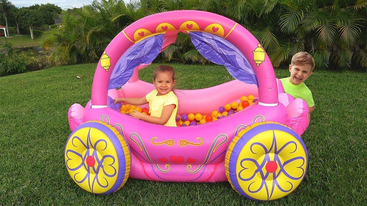 Diana Pretend Play with Princess Carriage Inflatable Toy смотреть онлайн