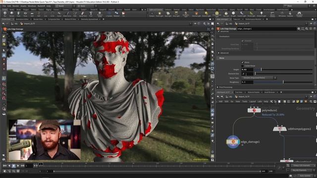 Houdini | Edge Damage SOP | Node Bible Quick Tip смотреть онлайн