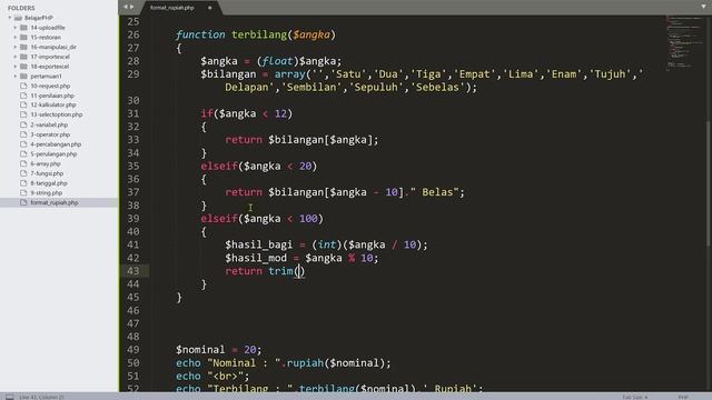 Cara Membuat FORMAT RUPIAH dan TERBILANG dengan PHP | #19 - Belajar PHP Dasar смотреть онлайн