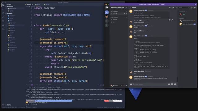 ULTIMATE DISCORD BOT - Episode 15 - Discordpy load, unload and reload cogs from within discord смотреть онлайн