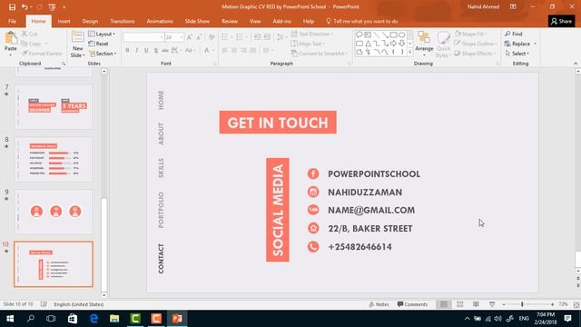 PowerPoint Animation Tutorial Motion Graphic CV смотреть онлайн
