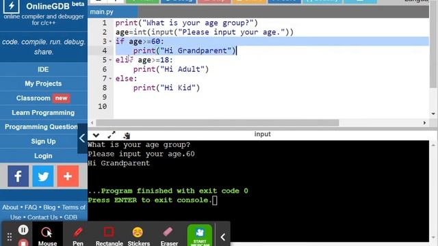Online Python Compiler - online editor смотреть онлайн