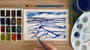 Как нарисовать ледоход карандашом и акварелью начинающим | Рисунок для детей