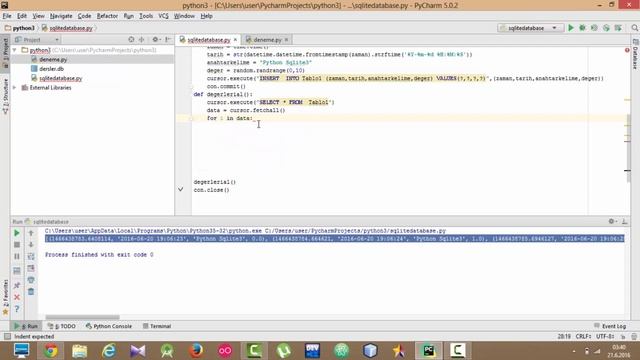 33. Python 3 İle Sqlite Veritabanı Tablodaki Verileri Çekme смотреть онлайн