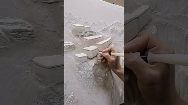 Барельеф горного пейзажа. Барельеф горного села