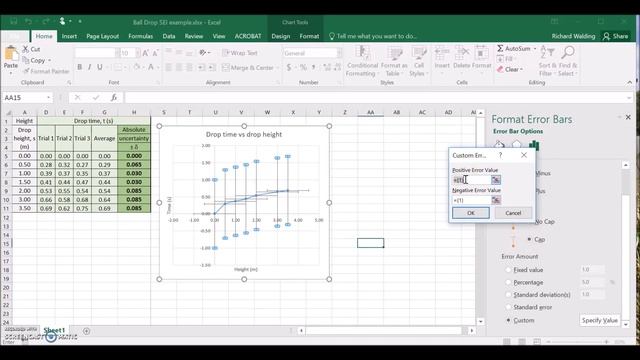Adding custom error bars to an Excel graph (NCPQ) смотреть онлайн