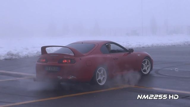Twin Turbo Toyota Supra Revs, Accelerations and Snow Fun! смотреть онлайн