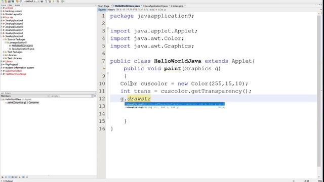 Get Transparency Mode of Color Example in Applet смотреть онлайн