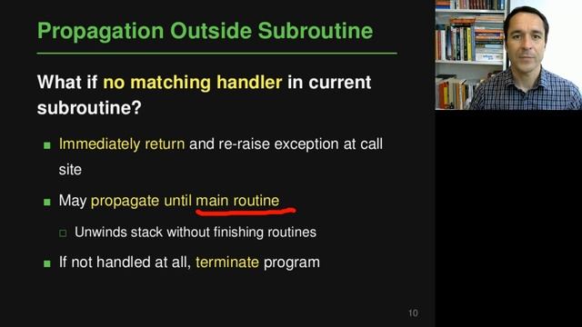 Lecture "Control Abstraction (Part 3, Exceptions)" of "Programming Paradigms" смотреть онлайн