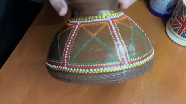 Succulent flower pot decor. Spot painting. Точечная роспись цветочного горшка для суккулентов. смотреть онлайн