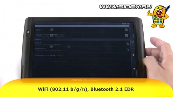 Sidex.ru: Видеообзор Android - планшета Archos 101 Internet Tablet
