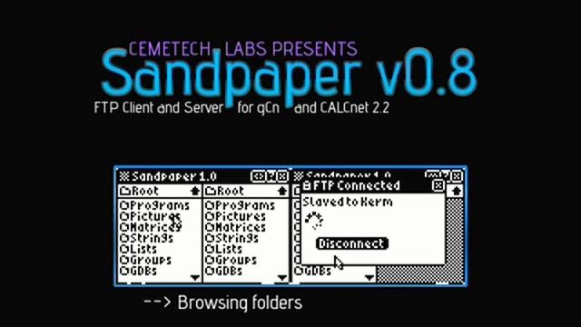 Sandpaper v0.95 FTP Client/Server for Calculators смотреть онлайн
