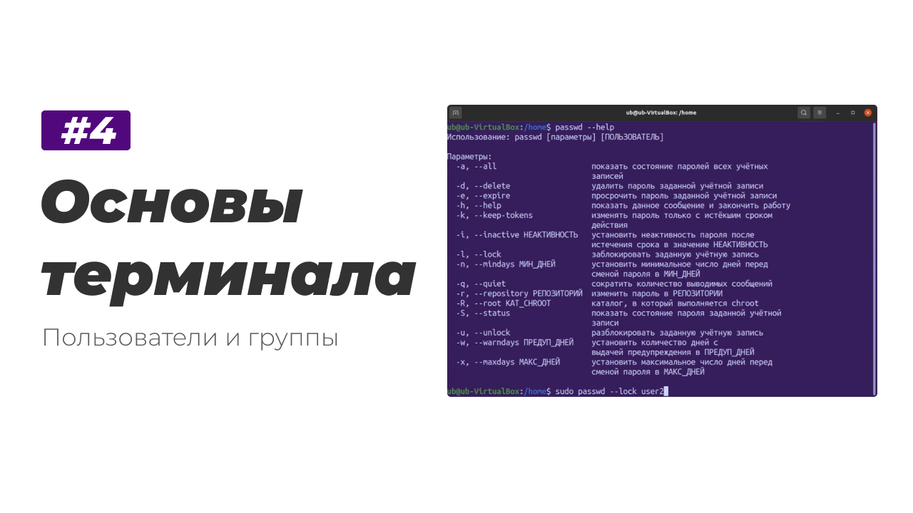 4. Основы терминала Linux. Пользователи и группы смотреть онлайн