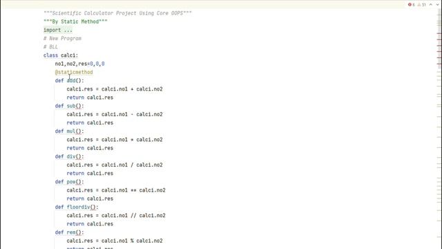 Python Project by Instance and Static Method Scientific Calculator Using OOPS смотреть онлайн