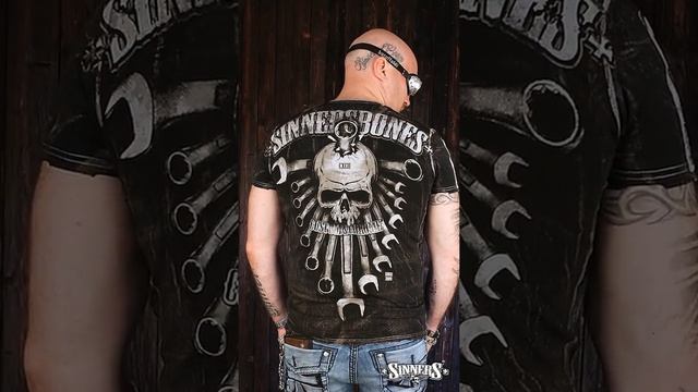 Men's T-Shirt SINNERs BONES "CUSTOM&CHROME" смотреть онлайн