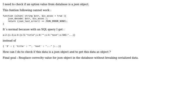 Wordpress: How to check and get json object in WP database? смотреть онлайн
