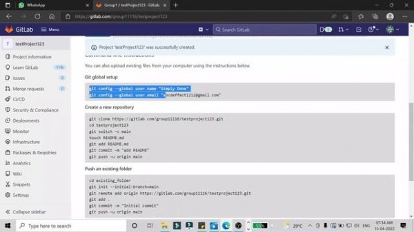 how to create git repository and push to gitlab