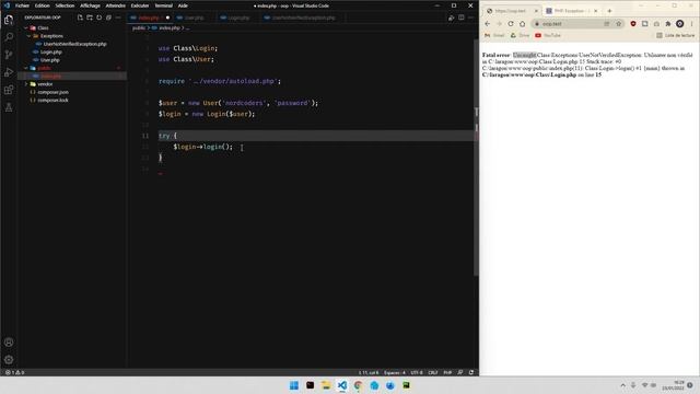 PHP 8 - Programmation Orientée Objet - #11 Les exceptions смотреть онлайн