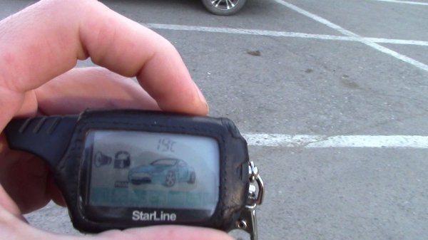 Как посмотреть на брелке сигнализации Старлайн (Starline) температуру в салоне авто.