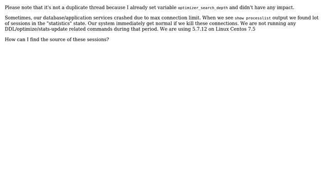 Databases: Show Processlist state "Statistics" смотреть онлайн