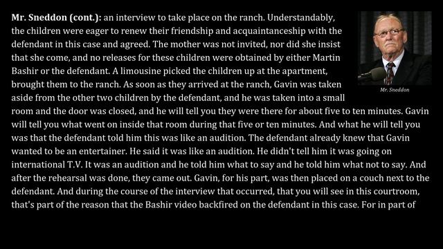 Michael Jackson 2005 Trial, Day 1, Part 2 | Opening Statement by Sneddon (continued) смотреть онлайн