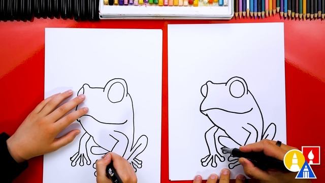 How to Draw a Poison Dart Frog: Step-by-Step Art Lesson смотреть онлайн