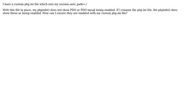 DevOps & SysAdmins: PDO not showing in phpinfo() with custom php.ini file (2 Solutions!!) смотреть онлайн