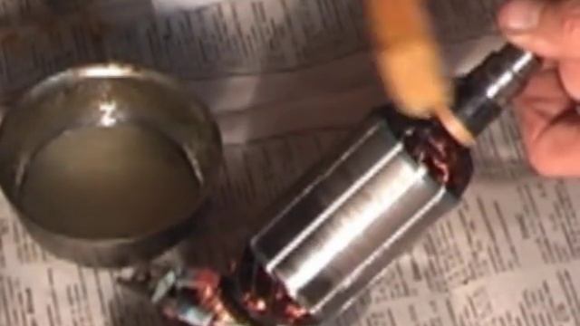 Пропитка якоря в домашних условиях с помощю ЛАТра смотреть онлайн