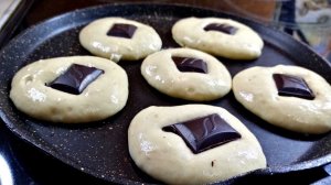 Банановые панкейки за 10 минут! Быстрый рецепт панкейков с шоколадом!