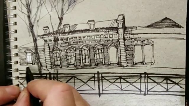 Городская зарисовка. Изо-медитация: 10 минут рисования под музыку UrbanSketch Archisketch