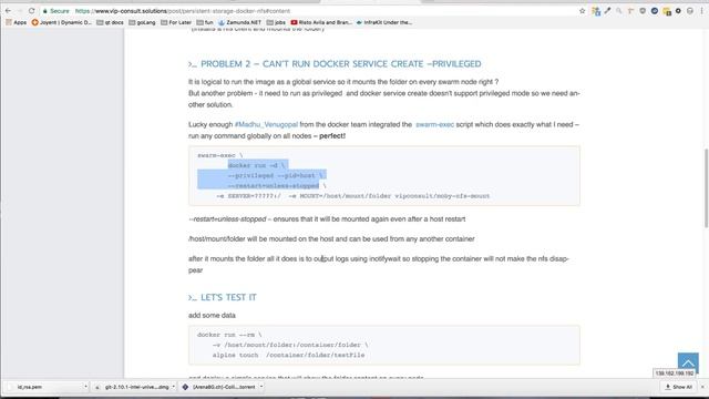 How to deploy Docker and docker swarm with persistent storage using NFS? смотреть онлайн