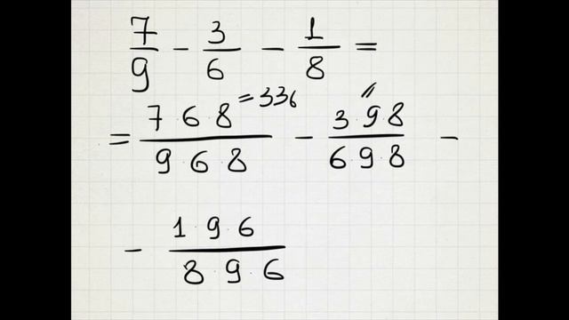 Вычитание дробей с числителем и знаменателем из первого десятка B2 смотреть онлайн
