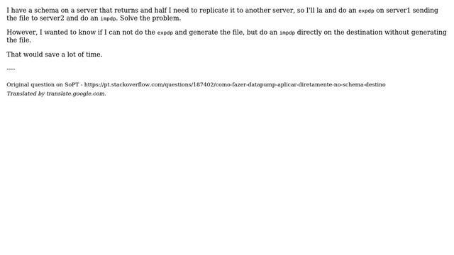 Databases: How to make datapump apply directly to the destination schema? смотреть онлайн