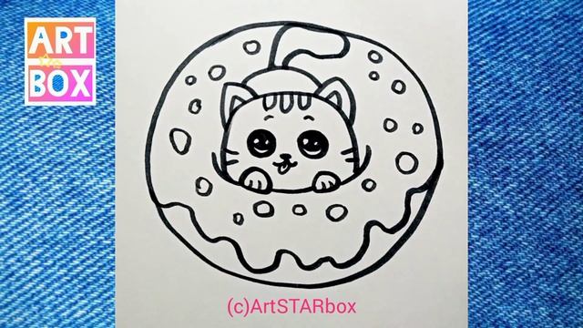 Рисуем котика просто. Super easy drawing cat смотреть онлайн