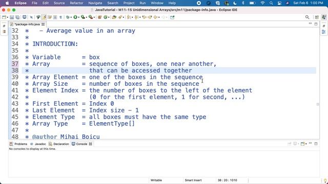 Java M11 Arrays, list of values and files - Introduction смотреть онлайн
