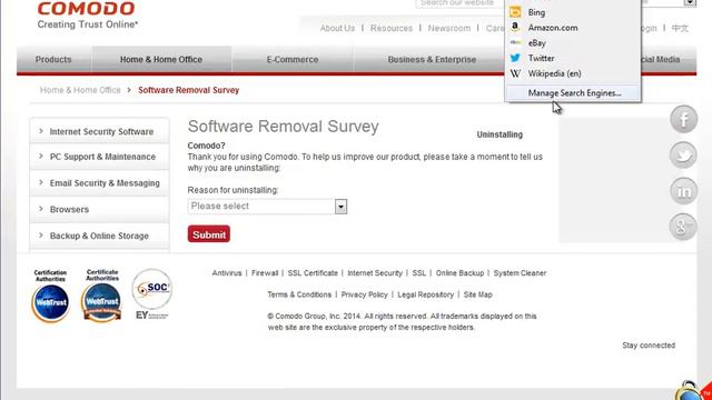 Uninstall COMODO Internet Security Premium 7.0