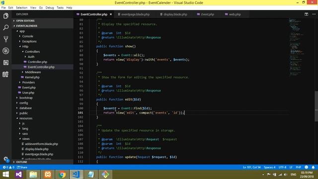 CRUD-Event Calender: Update Event in Laravel (Full-Calender) - Step 4/5 смотреть онлайн