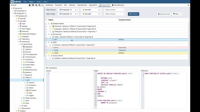 How to use Schema Diff Tool in pgAdmin 4? смотреть онлайн