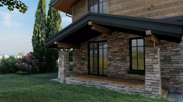 Видео обзор: загородный двухэтажный дом в стиле шале смотреть онлайн