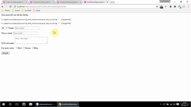 21 sticky form - PHP and MySQL beginner to developer смотреть онлайн